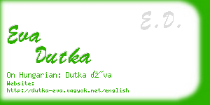 eva dutka business card